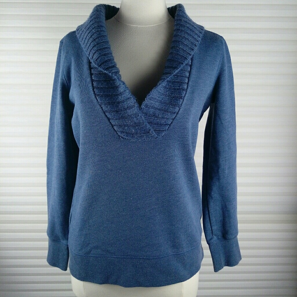 Eddie Bauer Blue Vneck Sweater Sz M